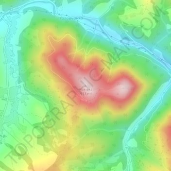 Makivka topographic map, elevation, terrain