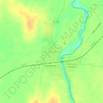 Aldama (Estación) topographic map, elevation, terrain