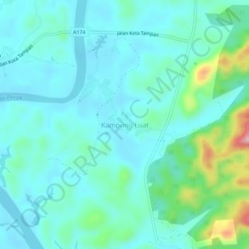 Kampung Luat topographic map, elevation, terrain