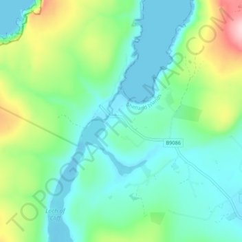 Burrafirth topographic map, elevation, terrain