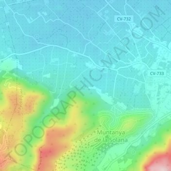 Campell topographic map, elevation, terrain