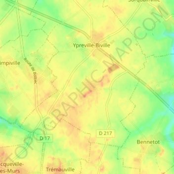 Joyeux topographic map, elevation, terrain