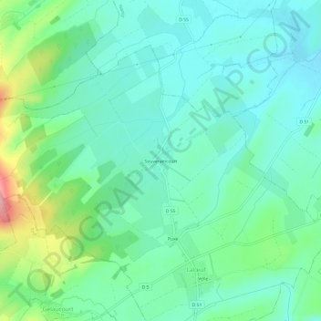 Souveraincourt topographic map, elevation, terrain