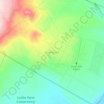 Greenpark topographic map, elevation, terrain