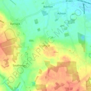 Ufford topographic map, elevation, terrain