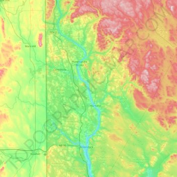 Lower Presque Isle Island topographic map, elevation, terrain