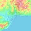 Malaga topographic map, elevation, terrain