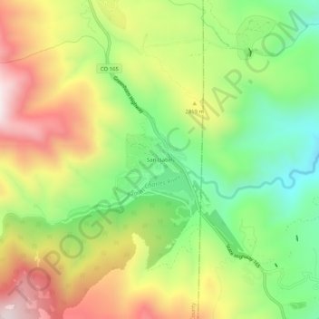 San Isabel topographic map, elevation, terrain