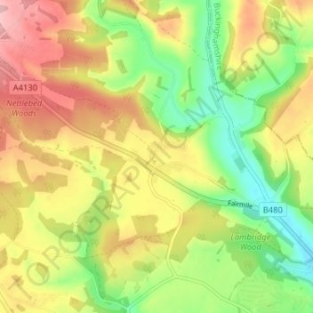 Bix topographic map, elevation, terrain