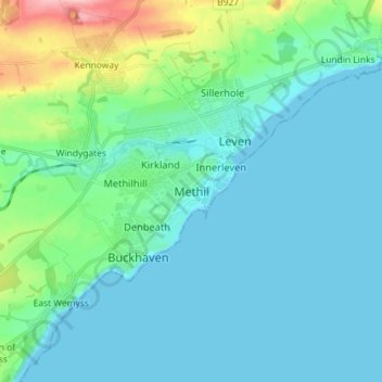 Methil topographic map, elevation, terrain