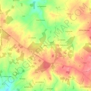 Verina topographic map, elevation, terrain