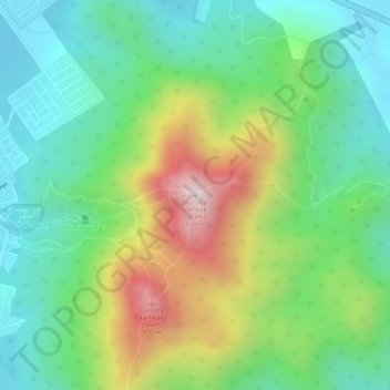 Gunung Lambak (north) topographic map, elevation, terrain