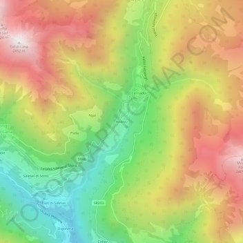 Andraz topographic map, elevation, terrain