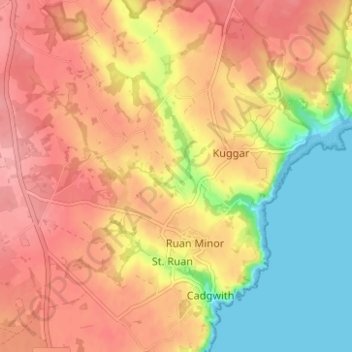 Treal topographic map, elevation, terrain