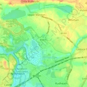 Marston topographic map, elevation, terrain