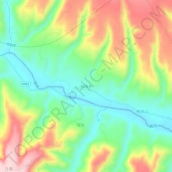 Pengyuan topographic map, elevation, terrain