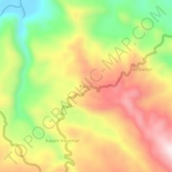 Pikpik topographic map, elevation, terrain