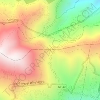 Gurje Bhanjyang(गुर्जे) topographic map, elevation, terrain