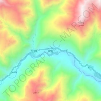 Tabo topographic map, elevation, terrain