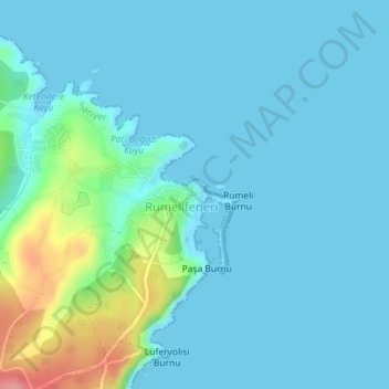 Rumeli Lighthouse topographic map, elevation, terrain