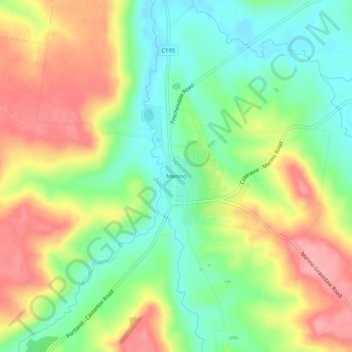 Merino topographic map, elevation, terrain