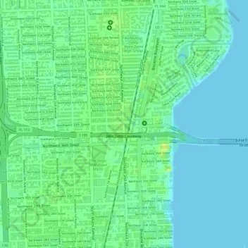 Miami Design District topographic map, elevation, terrain
