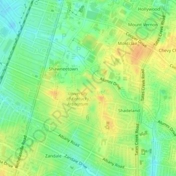 Appalachian Plateau Region topographic map, elevation, terrain