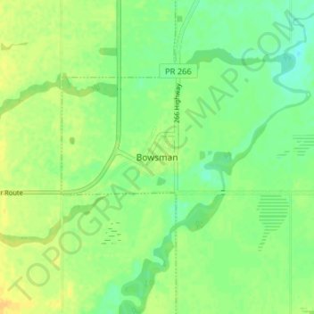 Bowsman topographic map, elevation, terrain