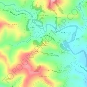 Little Baguio topographic map, elevation, terrain