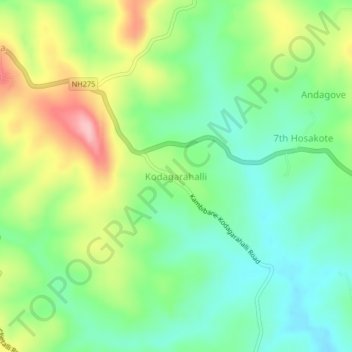 Kodagarahalli topographic map, elevation, terrain