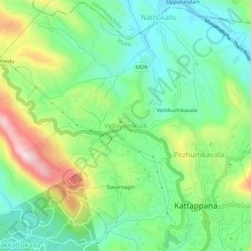 Vellayamkudi topographic map, elevation, terrain