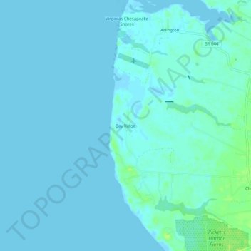 Bay Ridge topographic map, elevation, terrain