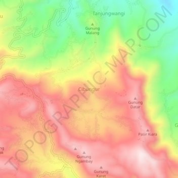 Cibungur topographic map, elevation, terrain