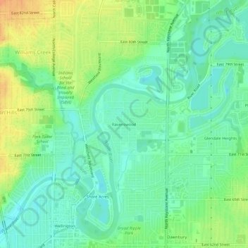 Ravenswood topographic map, elevation, terrain