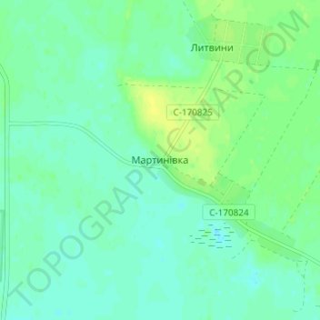 Martynivka topographic map, elevation, terrain