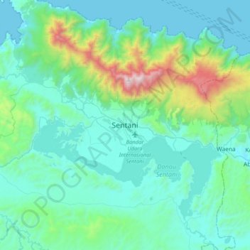 Sentani topographic map, elevation, terrain