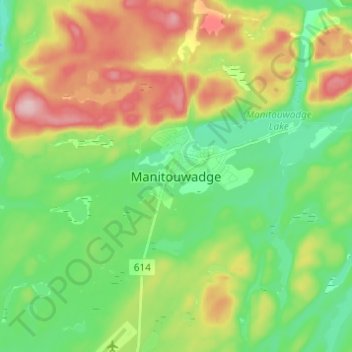 Manitouwadge topographic map, elevation, terrain