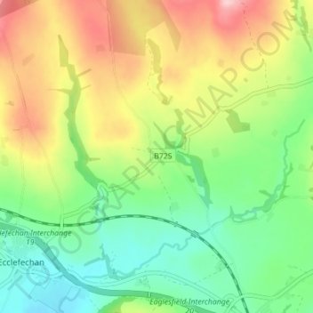 Middlebie topographic map, elevation, terrain