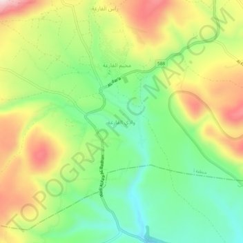 Wadi al-Far'a topographic map, elevation, terrain