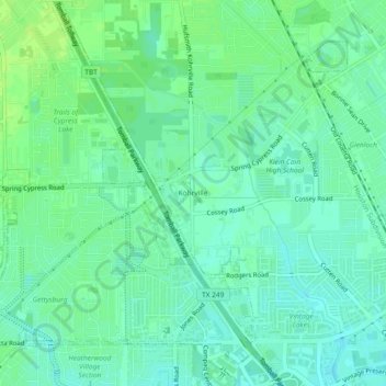 Kohrville topographic map, elevation, terrain