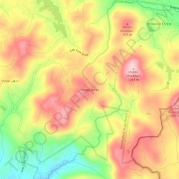 Happy Acres topographic map, elevation, terrain