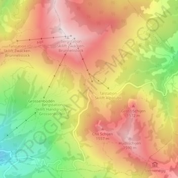 Ibergeregg topographic map, elevation, terrain