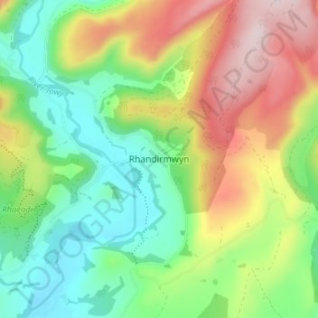 Rhandirmwyn topographic map, elevation, terrain