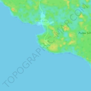 Gondia topographic map, elevation, terrain
