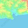 Jacmel topographic map, elevation, terrain