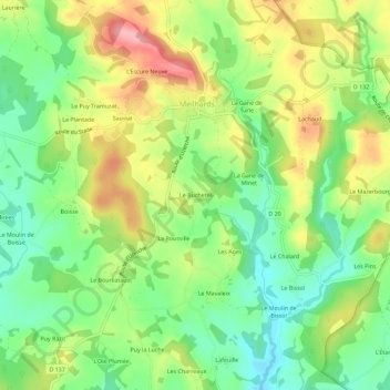 Le Buchetel topographic map, elevation, terrain