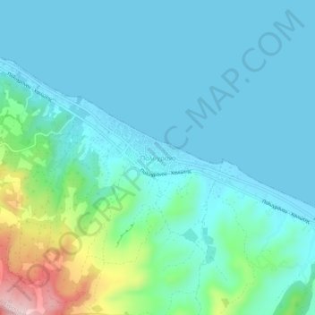 Πολύχρονο topographic map, elevation, terrain