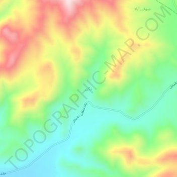 Dagan topographic map, elevation, terrain