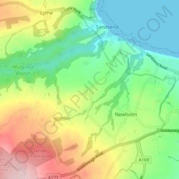 Dunsley topographic map, elevation, terrain