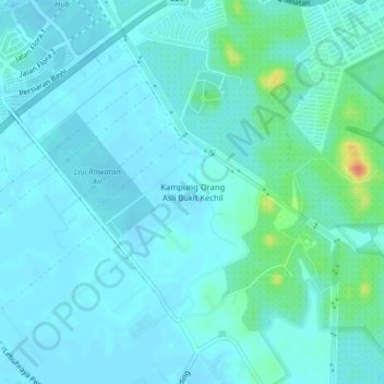 Kampung Orang Asli Bukit Kechil topographic map, elevation, terrain